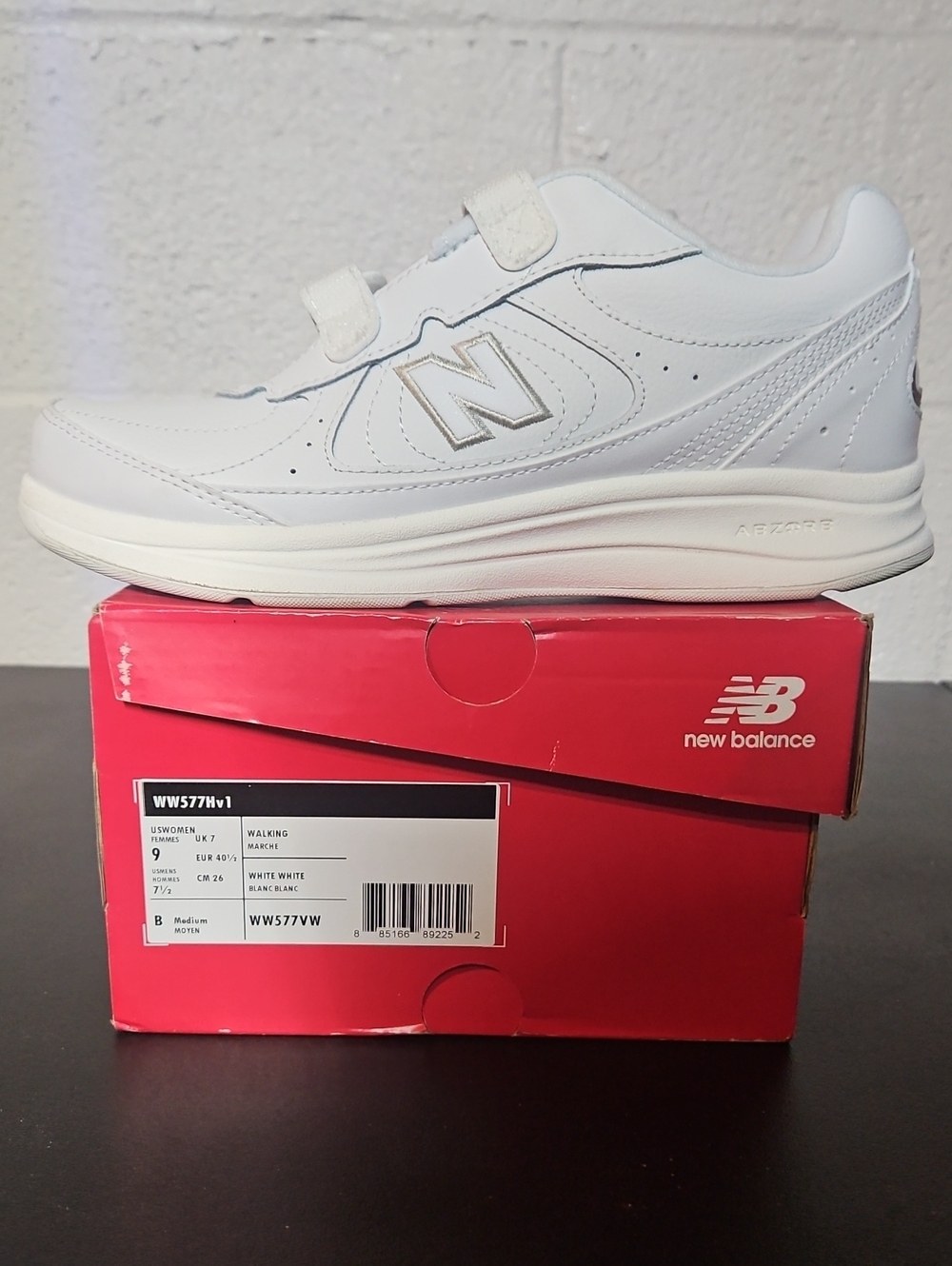 New Balance Womens White Velcro Sneakers